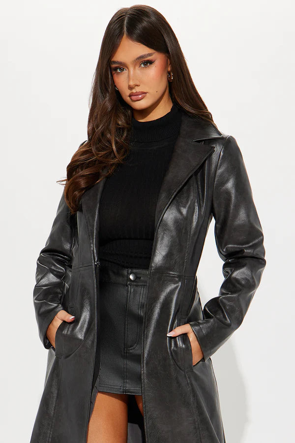 Trench in Ecopelle Nero