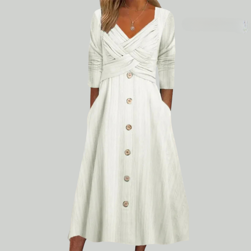 Ivory Button Dress