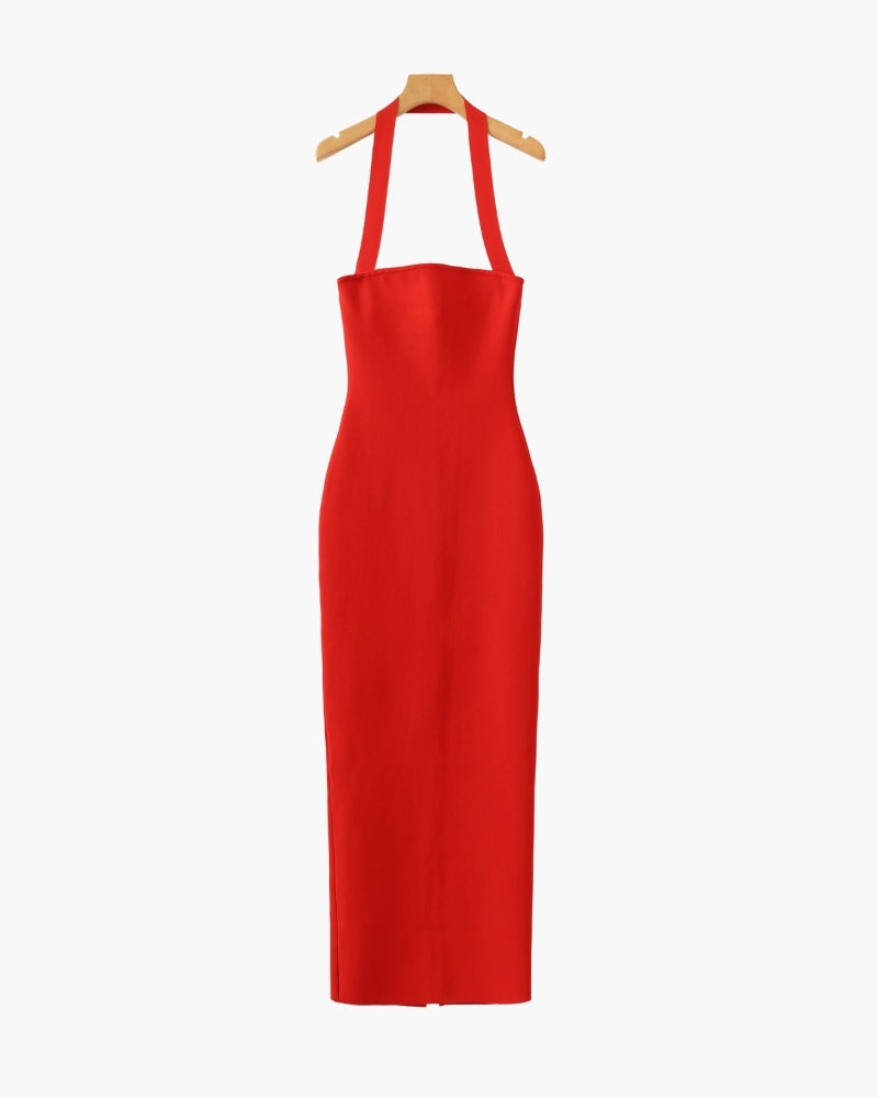 Abito Maxi Slim Fit con Scollo Halter