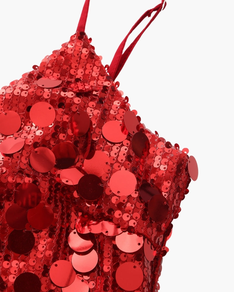 Mini Abito da Party con Paillettes