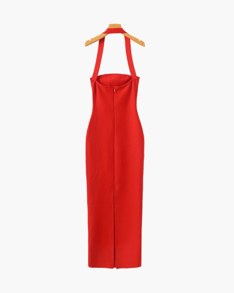 Abito Maxi Slim Fit con Scollo Halter