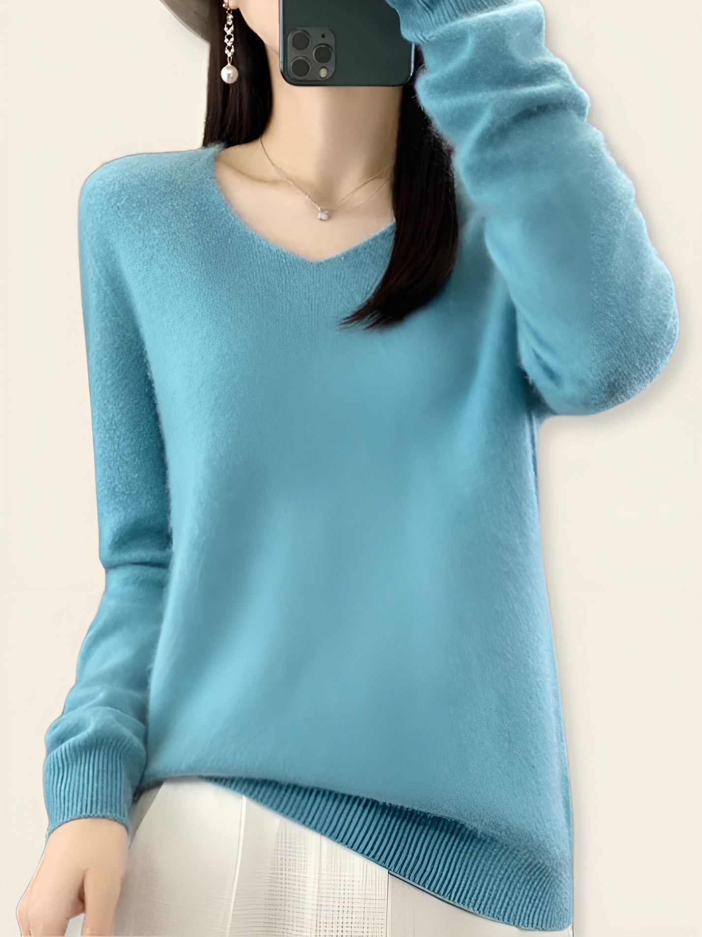 Beatrice™ | Maglione in Lana Merino con Scollo a V
