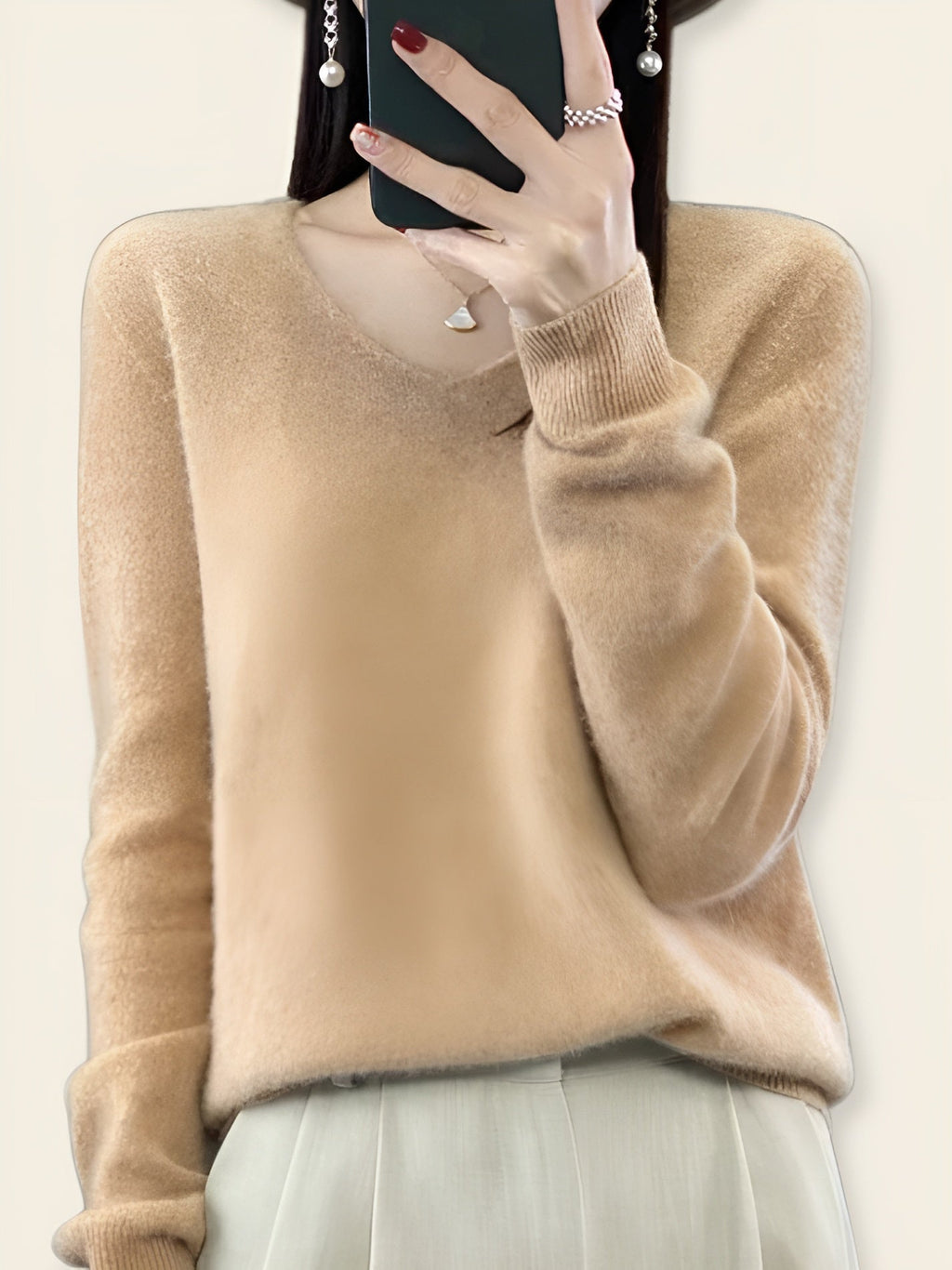 Beatrice™ | Maglione in Lana Merino con Scollo a V