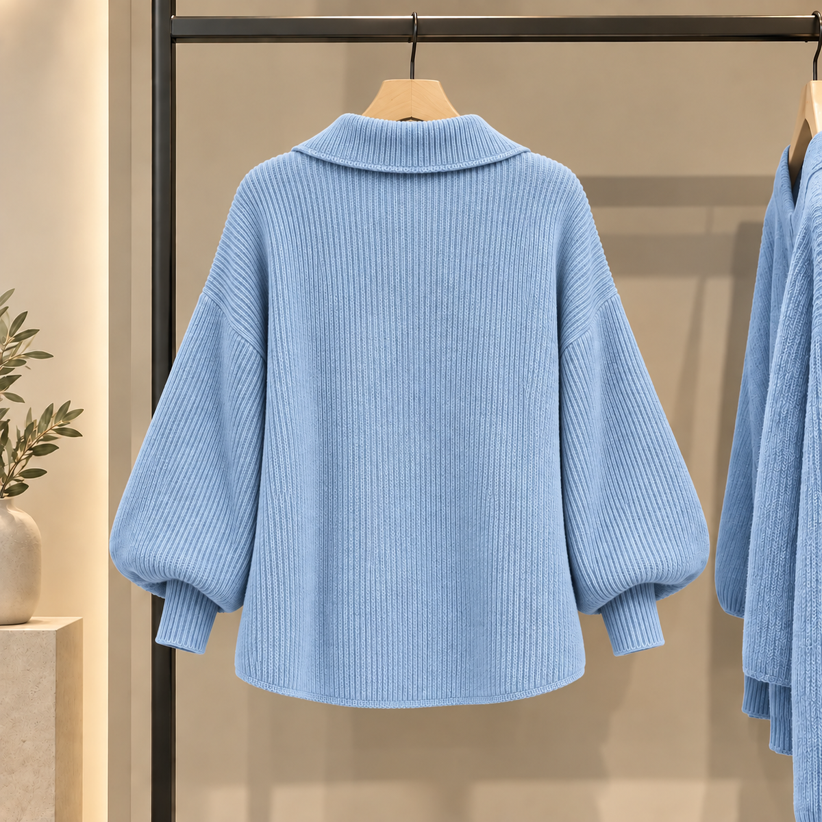 Cardigan oversize con colletto e grandi bottoni metallici