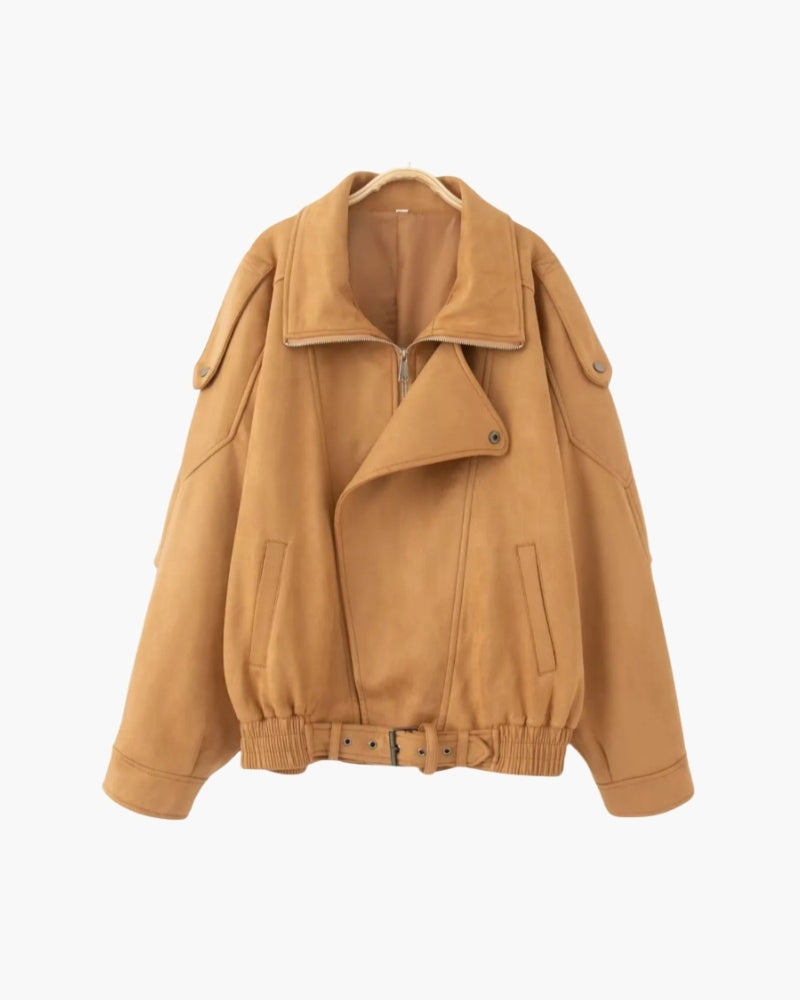 Giacca Vintage Drappeggiata Effetto Suede