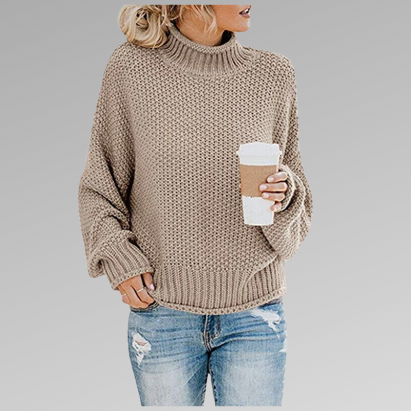 Fenna™ | Maglione a Collo Alto in Maglia Grossa