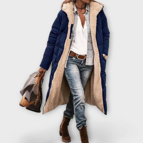 Kora - Cappotto Accogliente Foderato in Pelliccia