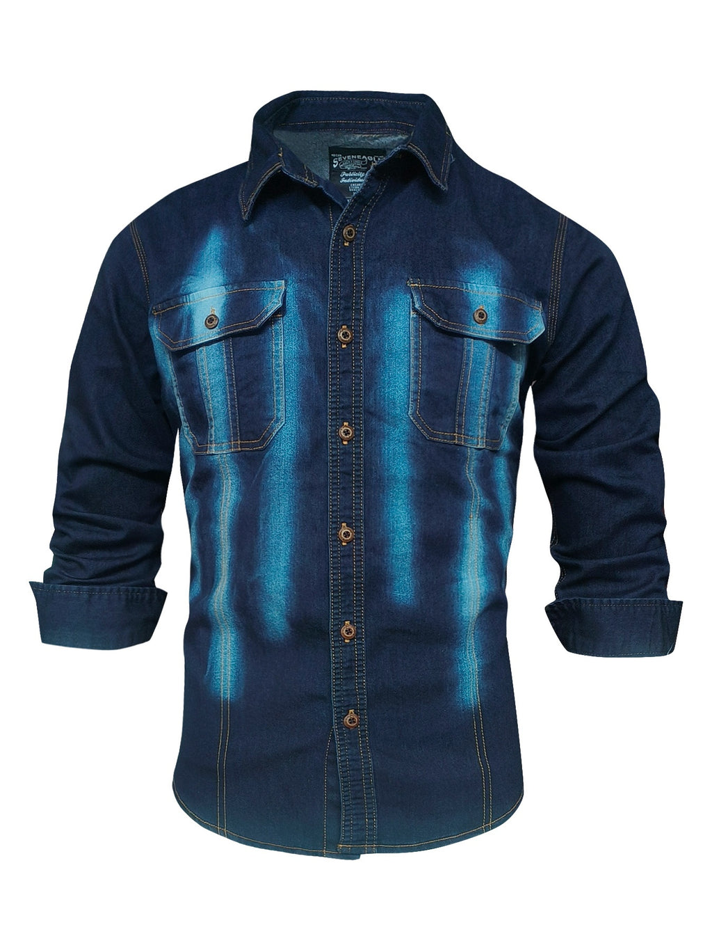 Camicia di jeans da uomo alla moda, nuova tendenza, camicetta di jeans da uomo, camicia di jeans primavera autunno, bad boy, affascinante, doppio taschino, camicia di jeans casual a maniche lunghe, top di jeans versatile