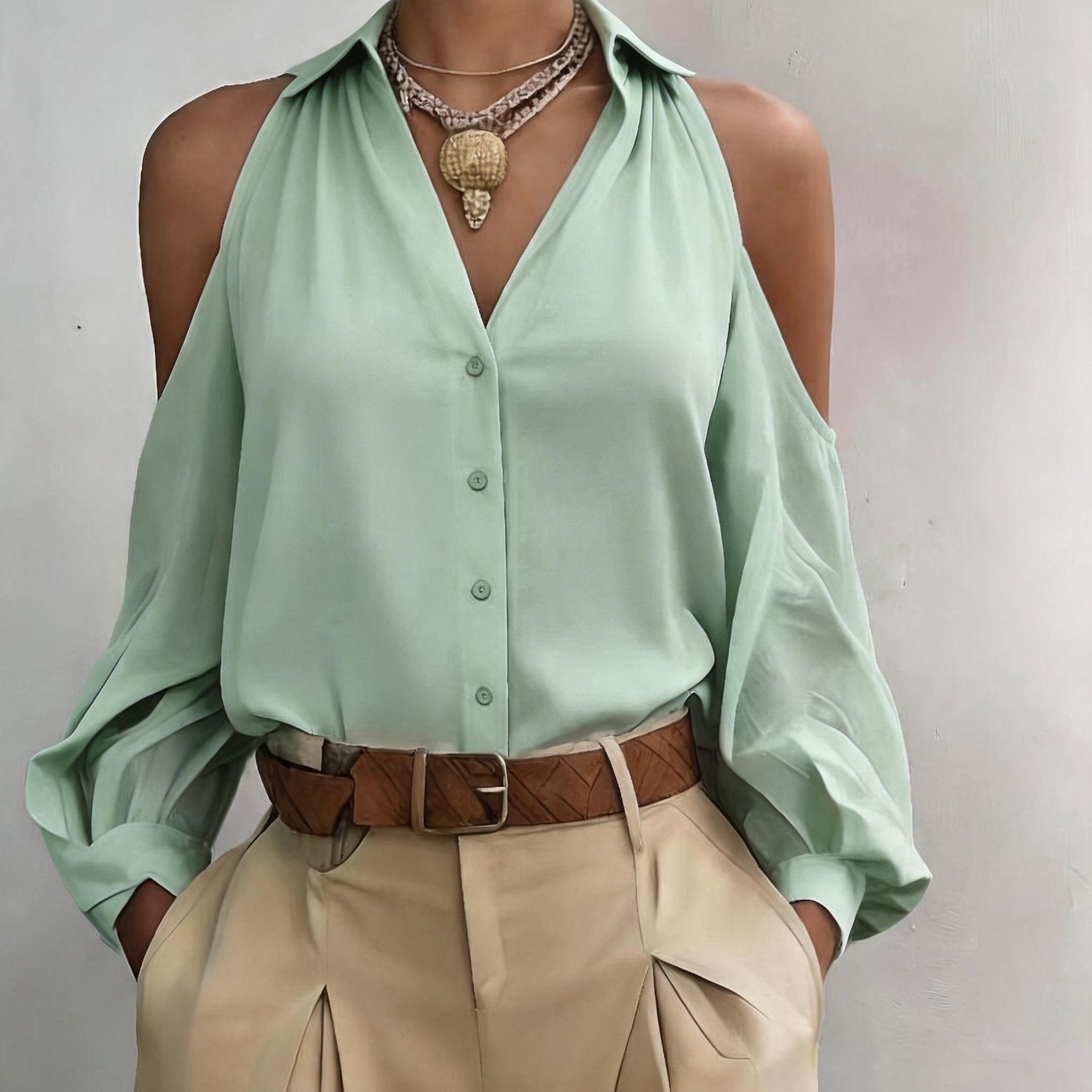 SOFIA™ | BLUSA ELEGANTE OPEN-SHOULDER DI RAVELLI MILANO