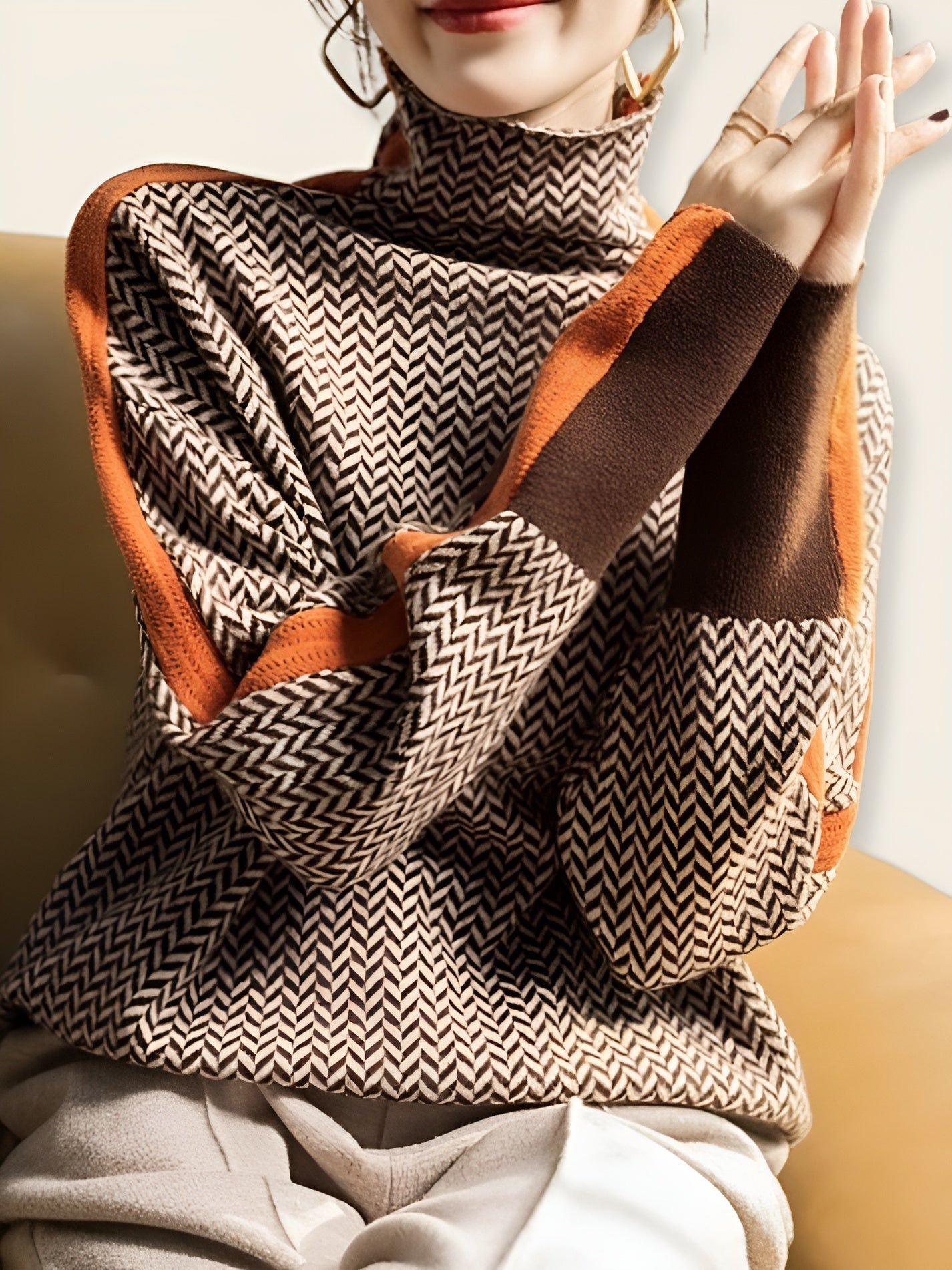 Livia™ | Maglione a Maglia con Colori a Contrasto