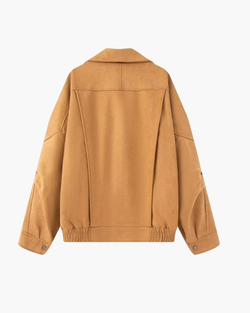 Giacca Vintage Drappeggiata Effetto Suede