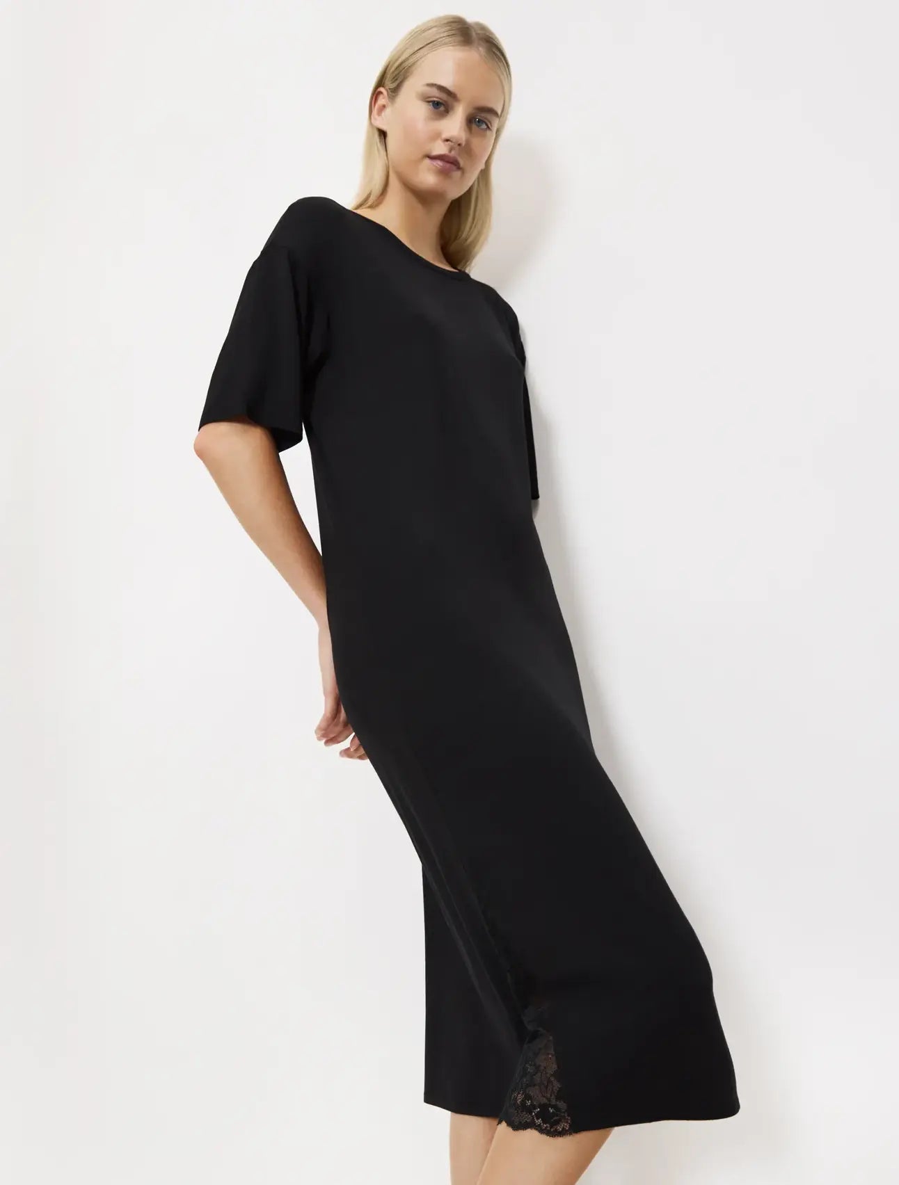 nachthemd lange mouw - Timeless Sensuality NDK LSL - zwart