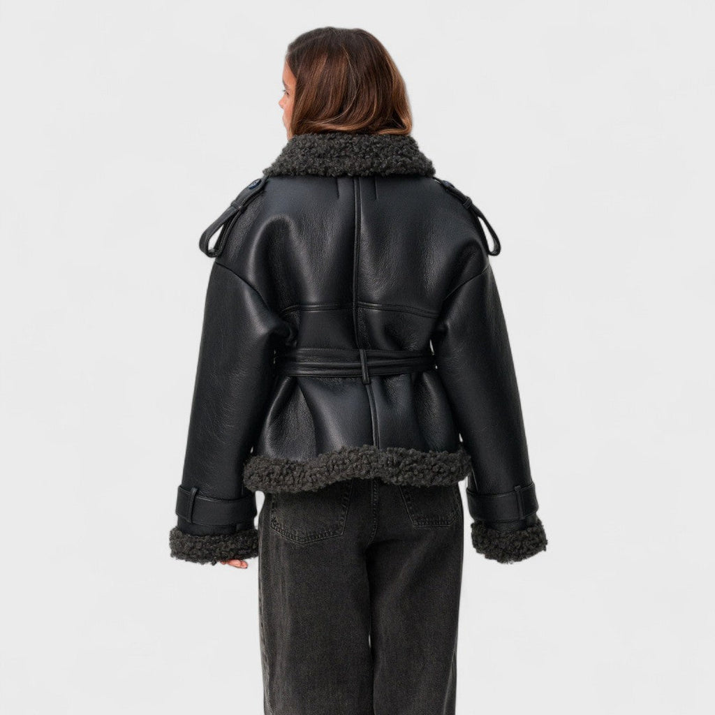 Elvira - Cappotto in Pelliccia di Pecora con Cintura