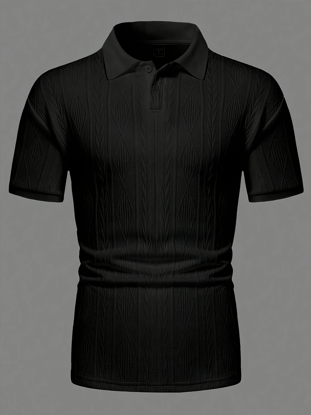 Nuovo top da uomo in tinta unita, design jacquard, tessuto morbido, polo traspirante casual da esterno per affari, adatto per le vacanze e gli appuntamenti di lavoro, essenziale per il tempo libero quotidiano.