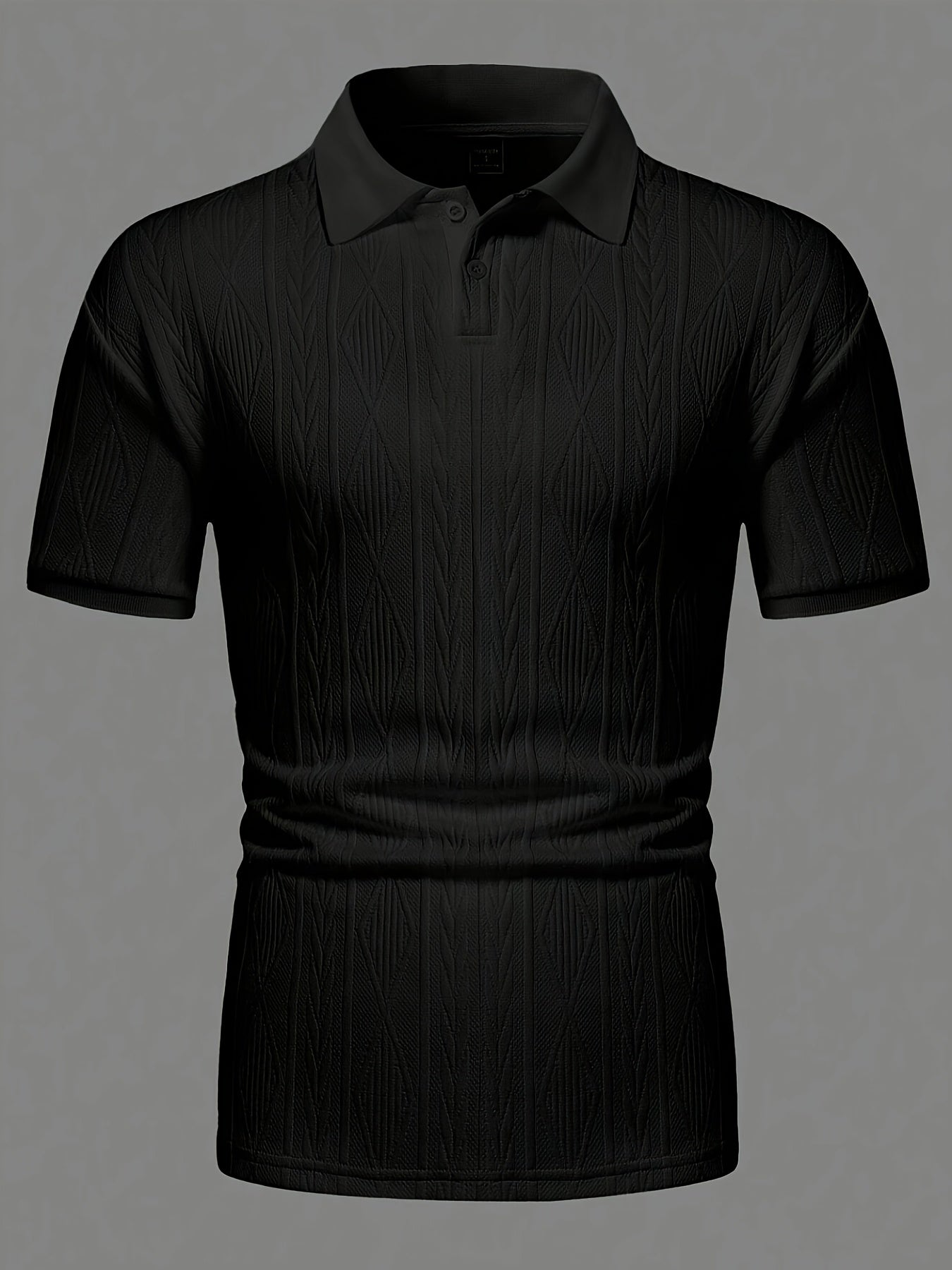 Nuovo top da uomo in tinta unita, design jacquard, tessuto morbido, polo traspirante casual da esterno per affari, adatto per le vacanze e gli appuntamenti di lavoro, essenziale per il tempo libero quotidiano.