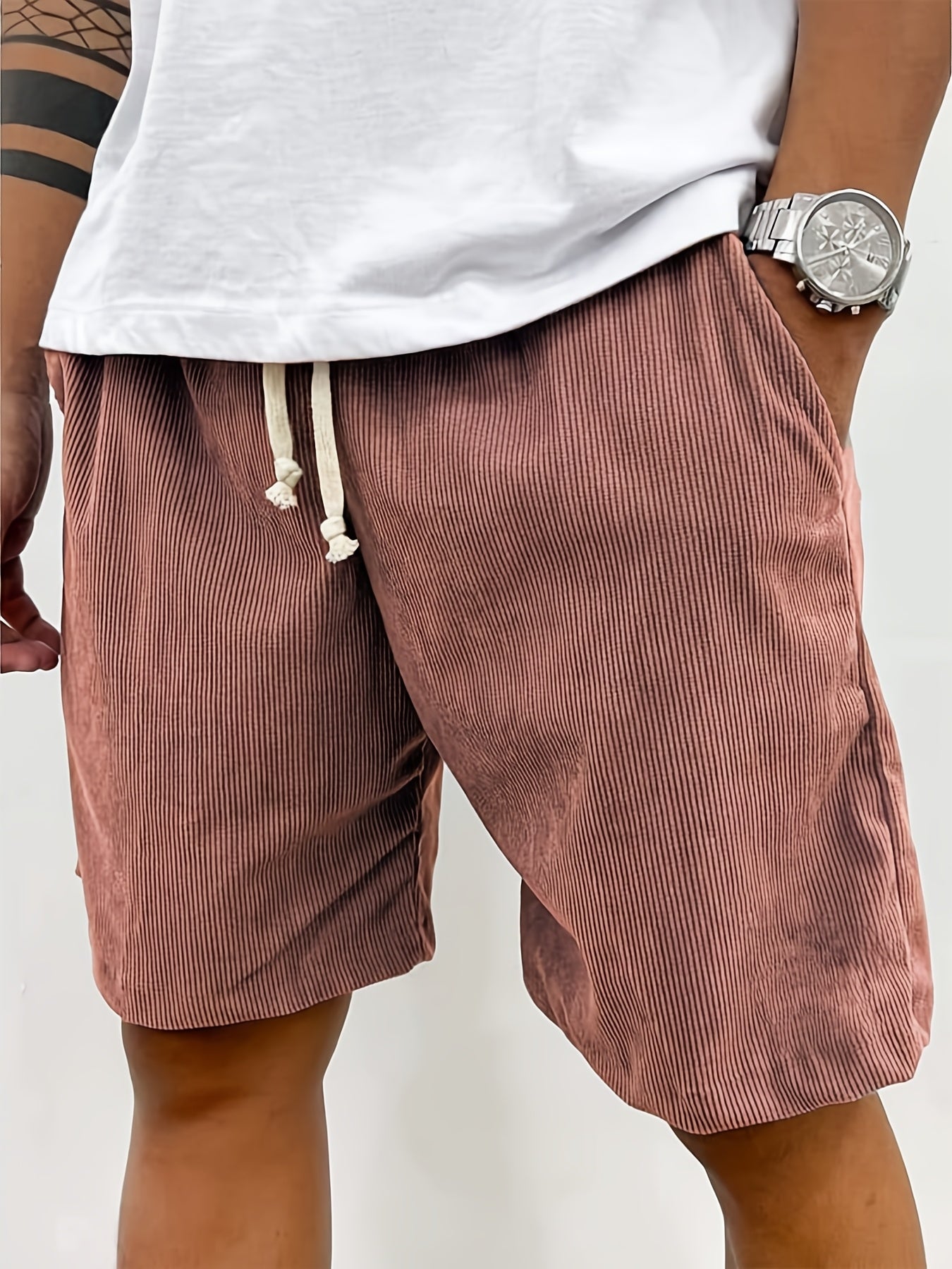 Pantaloncini sportivi casual da uomo, in velluto a coste di alta gamma, comodi e traspiranti, pantaloncini da spiaggia