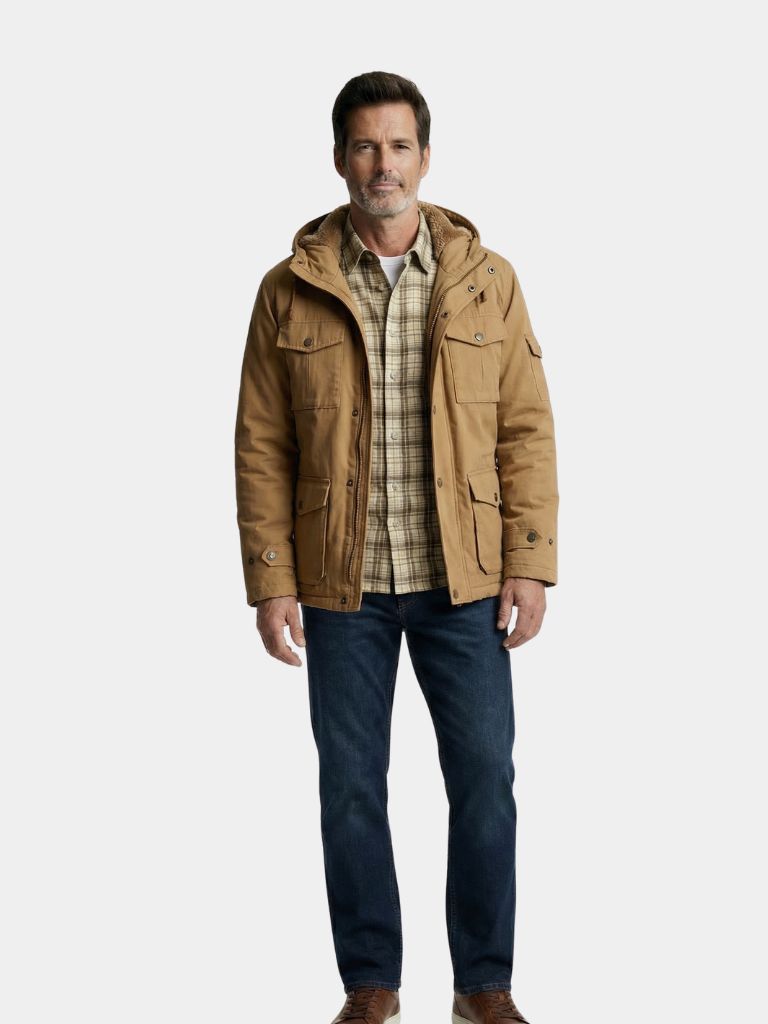Giacca Bomber in Fleece con Cappuccio