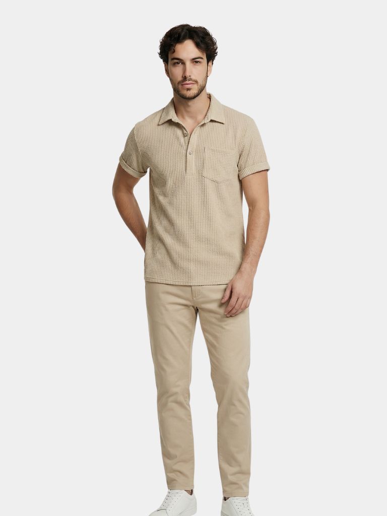 Camicia a maniche corte testurizzata