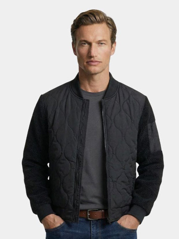 Giacca bomber imbottita con maniche Sherpa