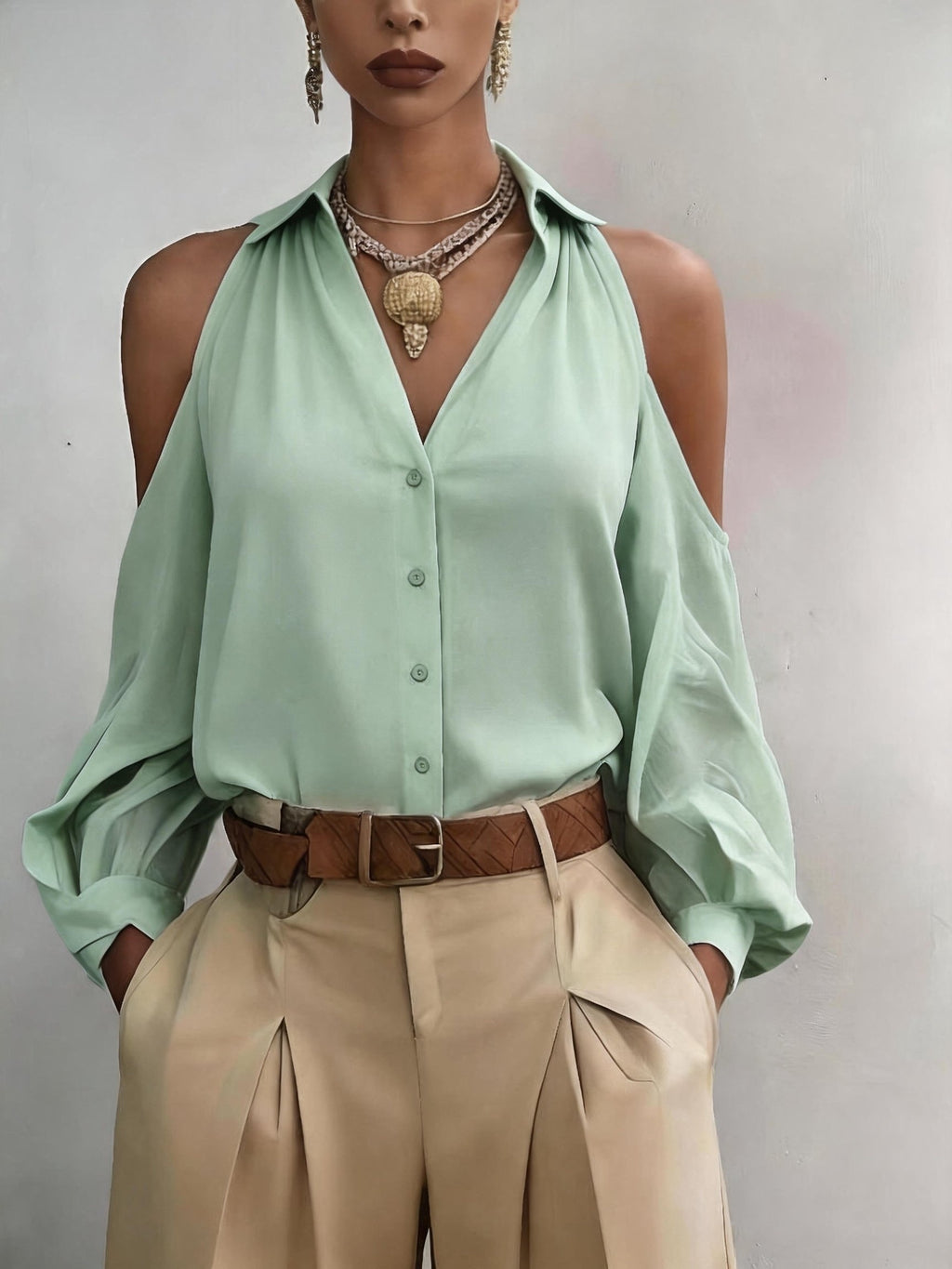 SOFIA™ | BLUSA ELEGANTE OPEN-SHOULDER DI RAVELLI MILANO