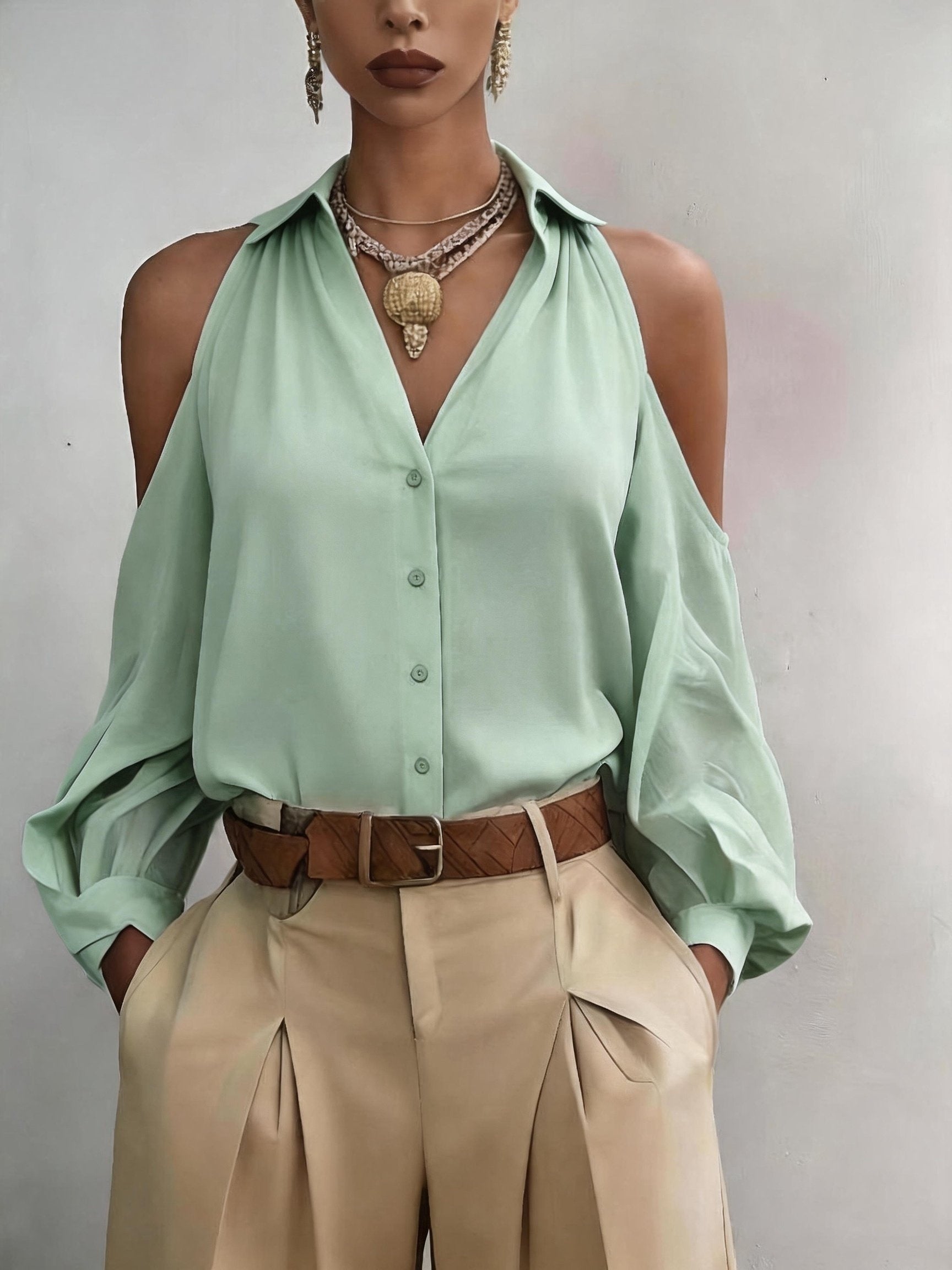 SOFIA™ | BLUSA ELEGANTE OPEN-SHOULDER DI RAVELLI MILANO