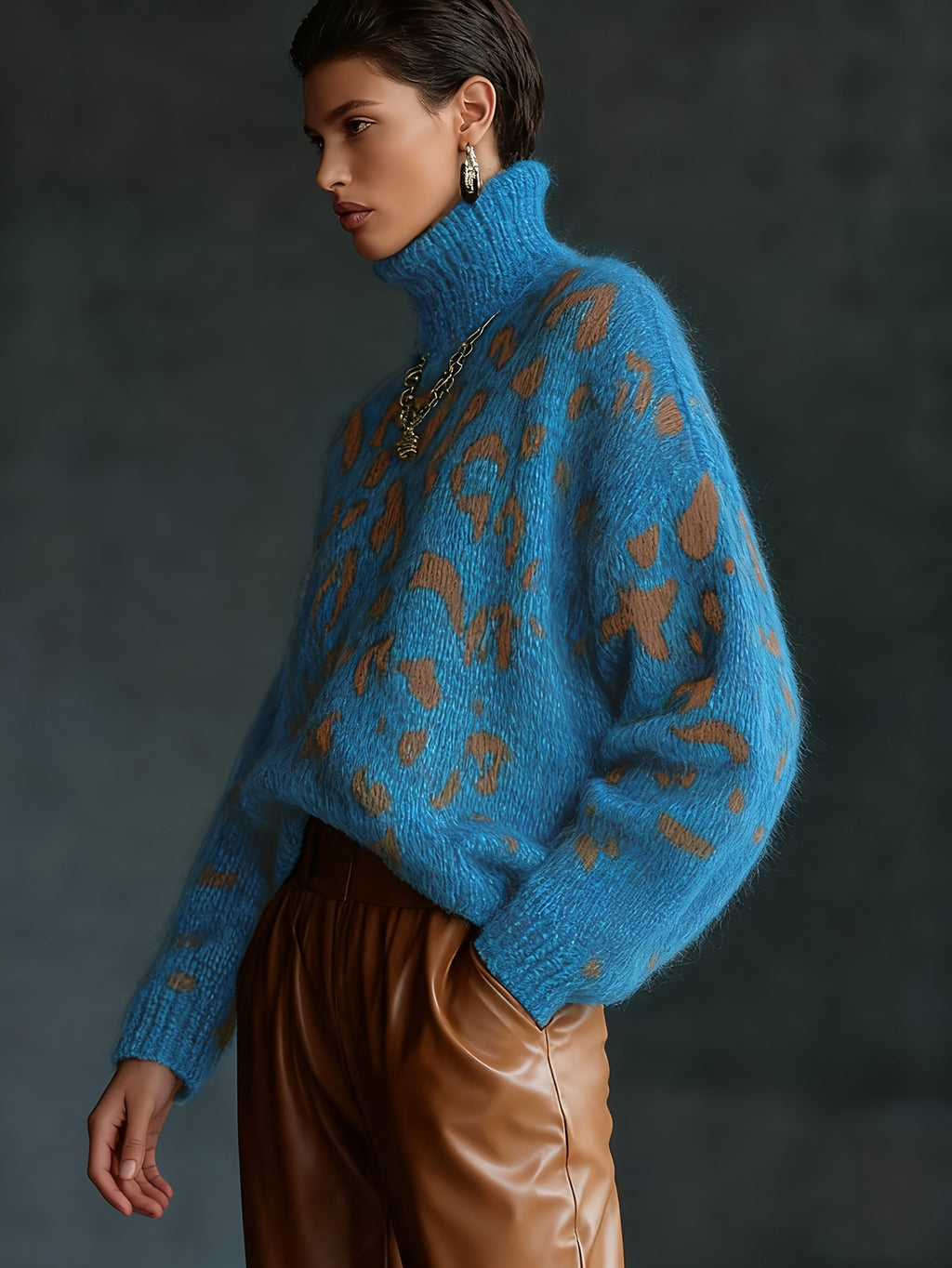 Maglione Collo Alto Effetto Snellente