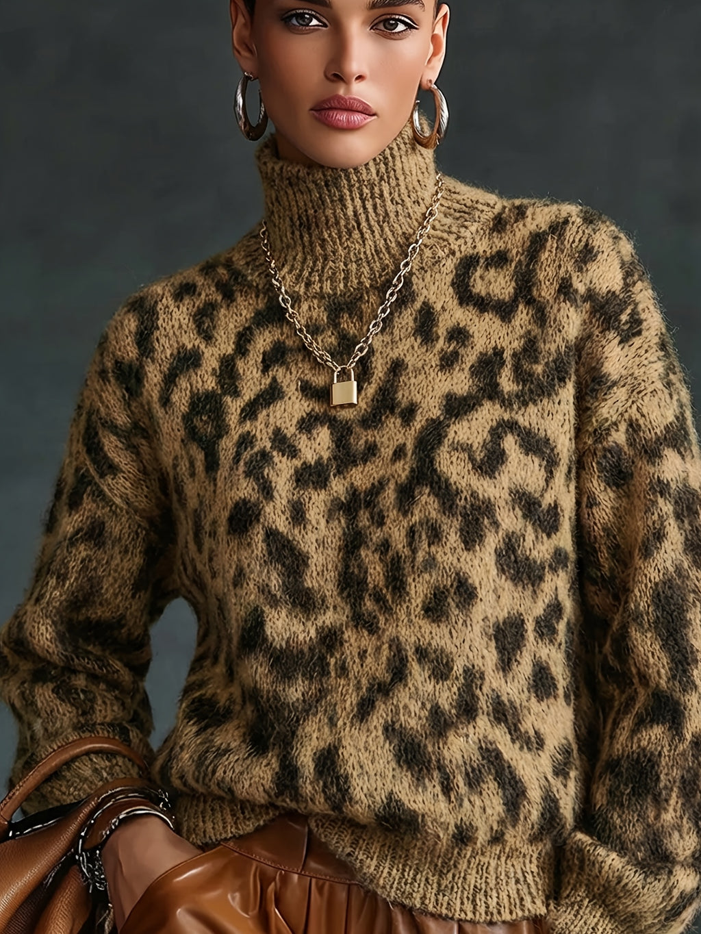 Maglione Collo Alto Effetto Snellente