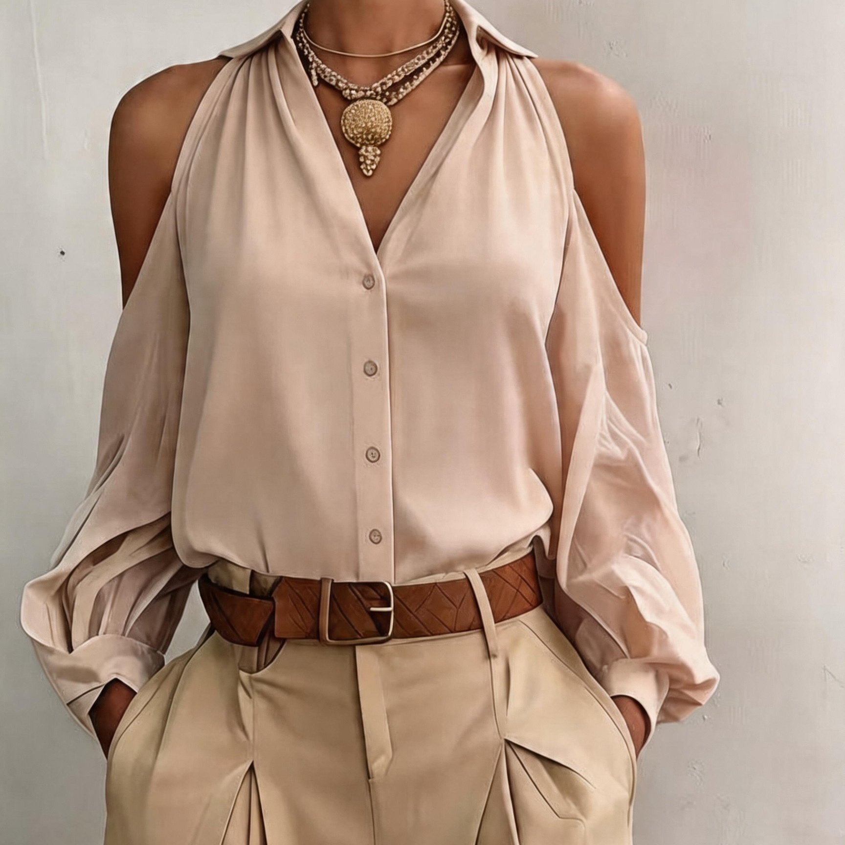 SOFIA™ | BLUSA ELEGANTE OPEN-SHOULDER DI RAVELLI MILANO