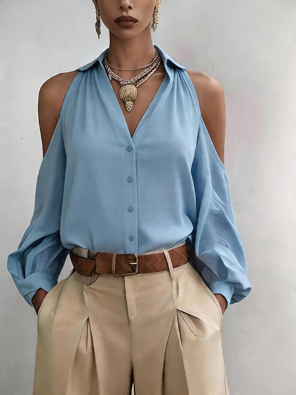 SOFIA™ | BLUSA ELEGANTE OPEN-SHOULDER DI RAVELLI MILANO
