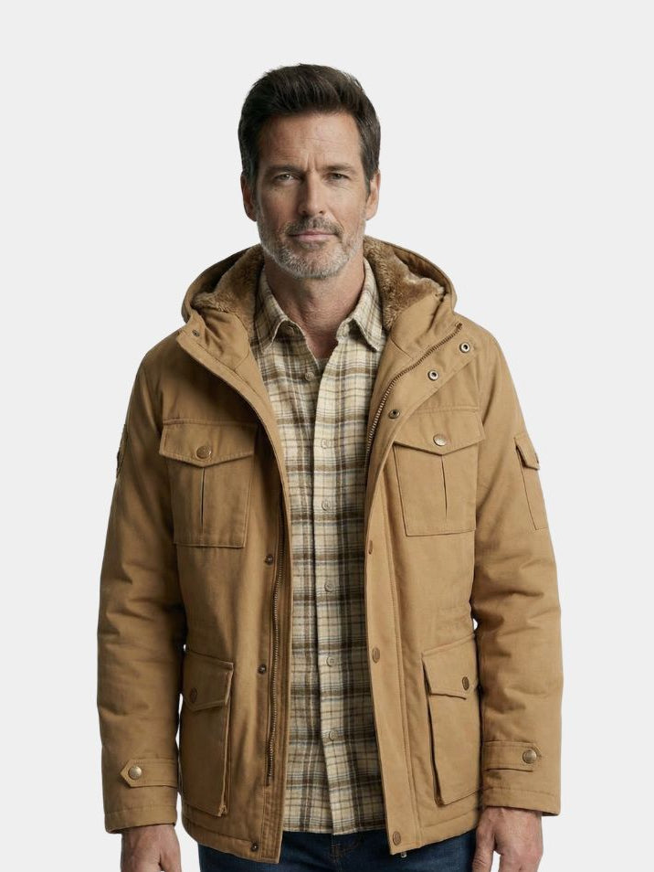 Giacca Bomber in Fleece con Cappuccio