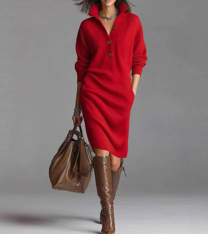 Mara | Knit Button Dress