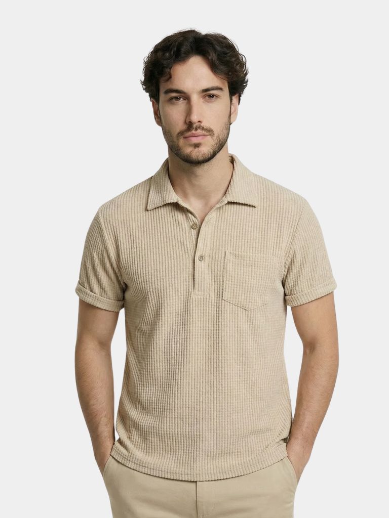 Camicia a maniche corte testurizzata