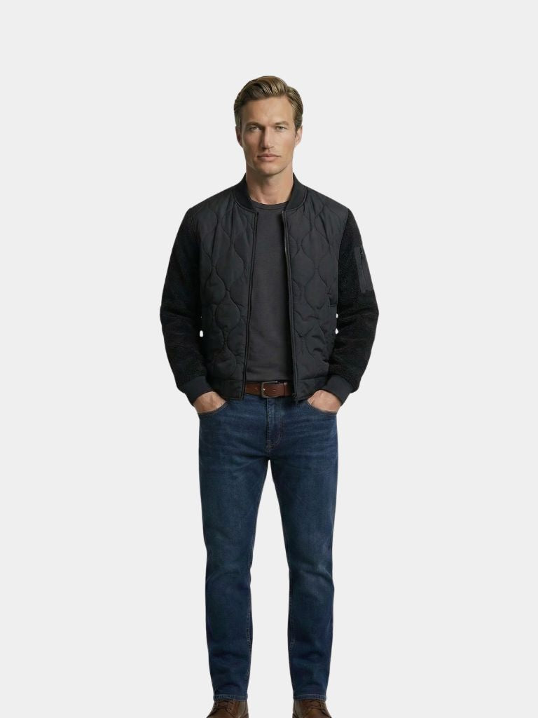 Giacca bomber imbottita con maniche Sherpa