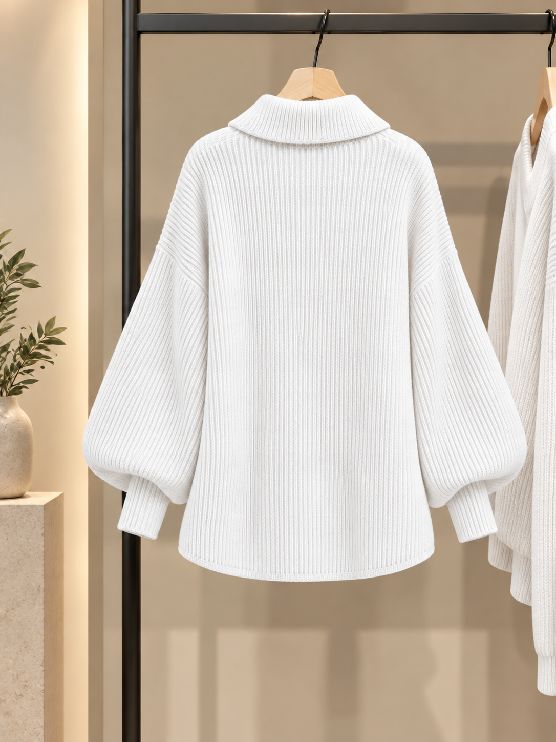 Cardigan oversize con colletto e grandi bottoni metallici