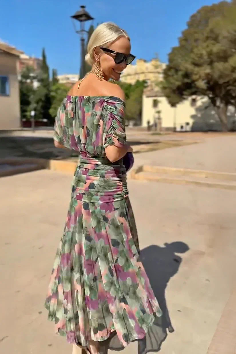 Luisa | Abito lungo elegante con scollo a V che valorizza la silhouette