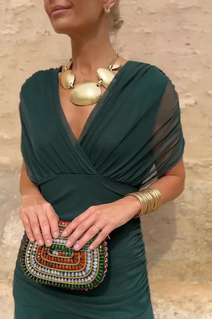 Luisa | Abito lungo elegante con scollo a V che valorizza la silhouette