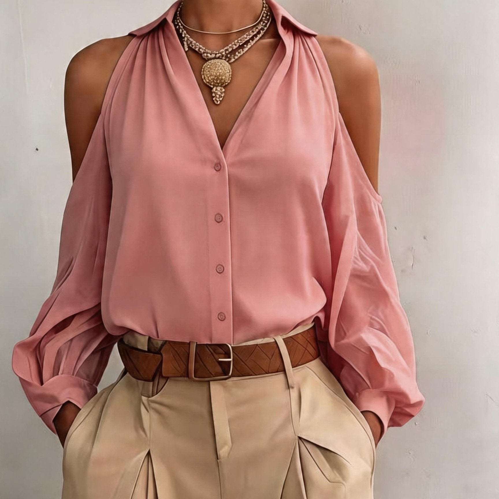 SOFIA™ | BLUSA ELEGANTE OPEN-SHOULDER DI RAVELLI MILANO