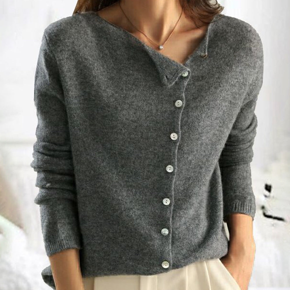 Nova™ | Maglione Asimmetrico in Cashmere con Bottoni Laterali