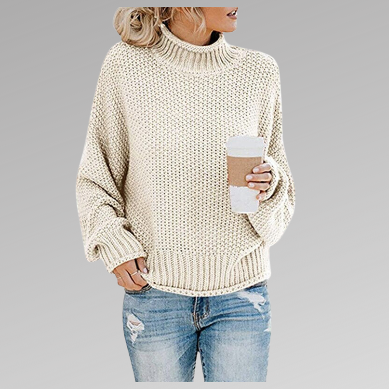 Fenna™ | Maglione a Collo Alto in Maglia Grossa