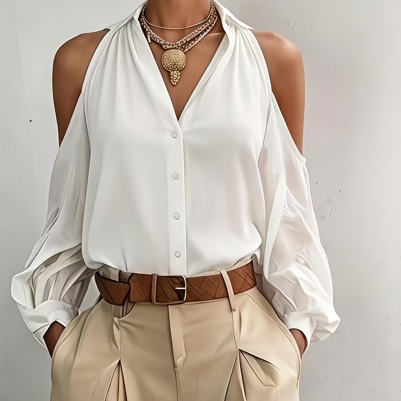 SOFIA™ | BLUSA ELEGANTE OPEN-SHOULDER DI RAVELLI MILANO