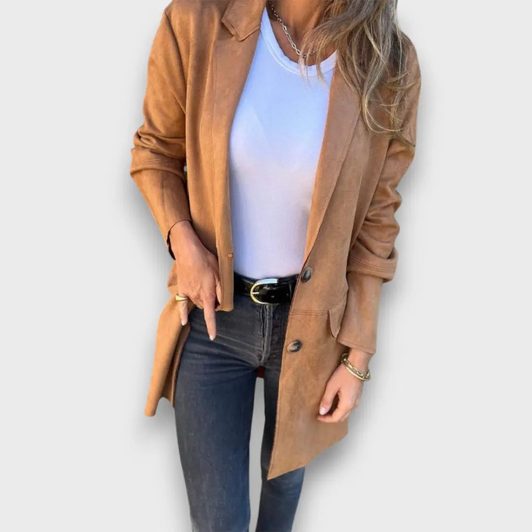 Eloise – Blazer-Cardigan Morbido in Cammello
