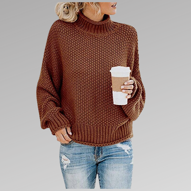 Fenna™ | Maglione a Collo Alto in Maglia Grossa