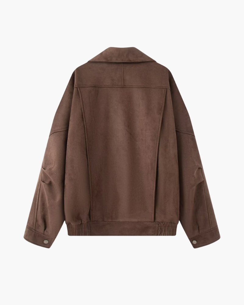 Giacca Vintage Drappeggiata Effetto Suede