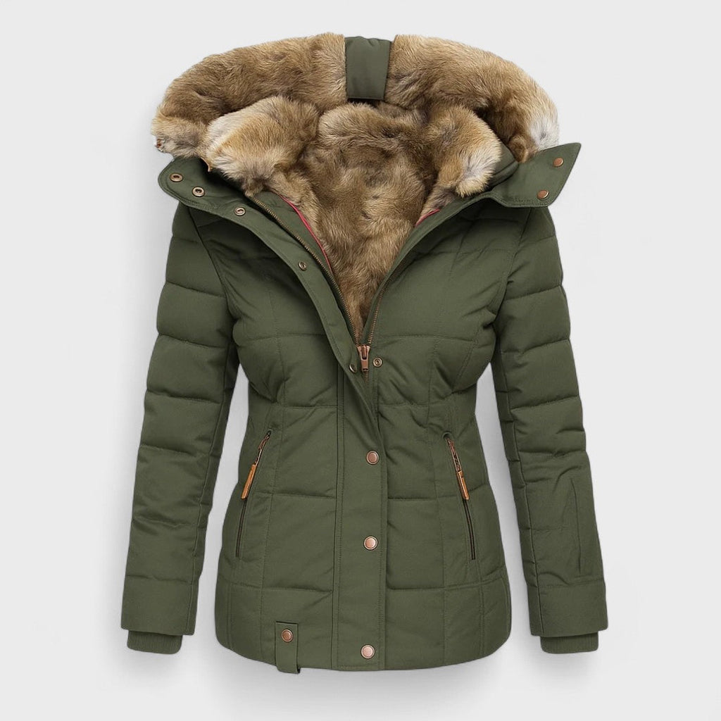 Marlene - Cappotto invernale imbottito in pelliccia