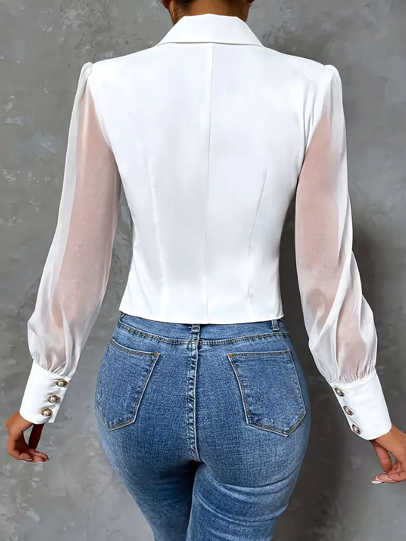 Blusa Elegante con Colletto a Lancia