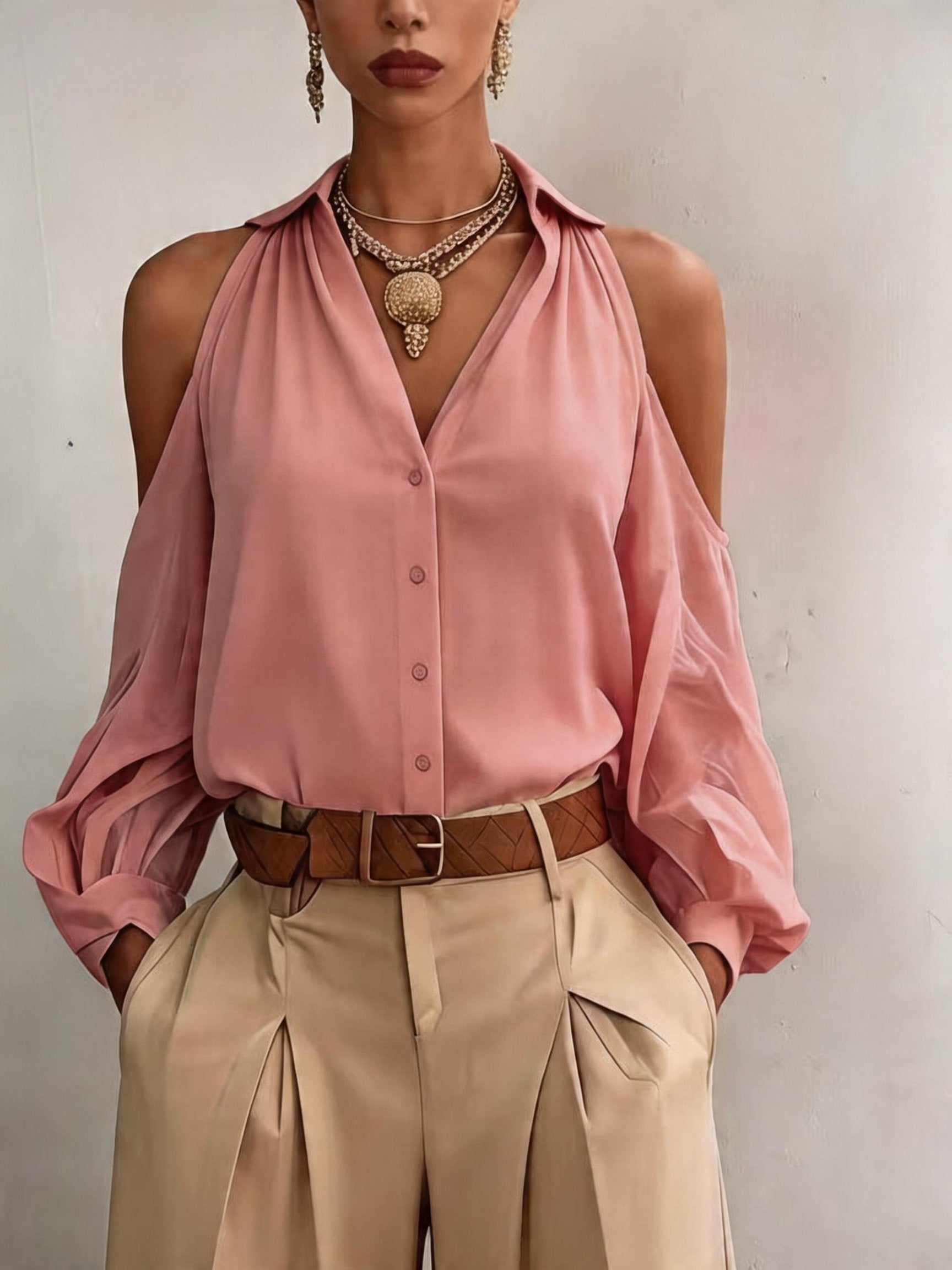SOFIA™ | BLUSA ELEGANTE OPEN-SHOULDER DI RAVELLI MILANO