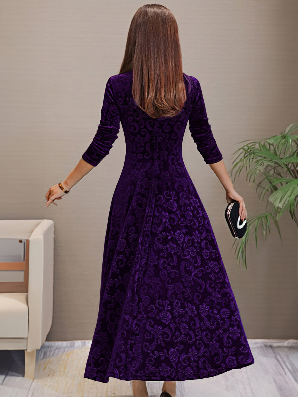 Melisande | Floral Velvet Dress