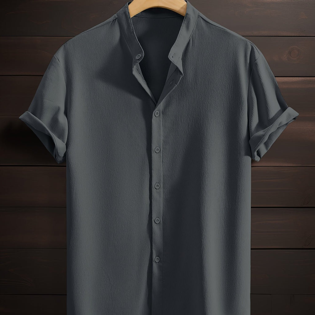 LUCA™ | CAMICIA ESTIVA CON COLLETTO COREANO DI RAVELLI MILANO
