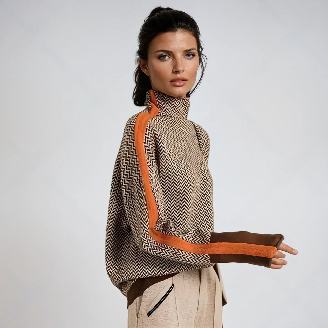 Livia™ | Maglione a Maglia con Colori a Contrasto