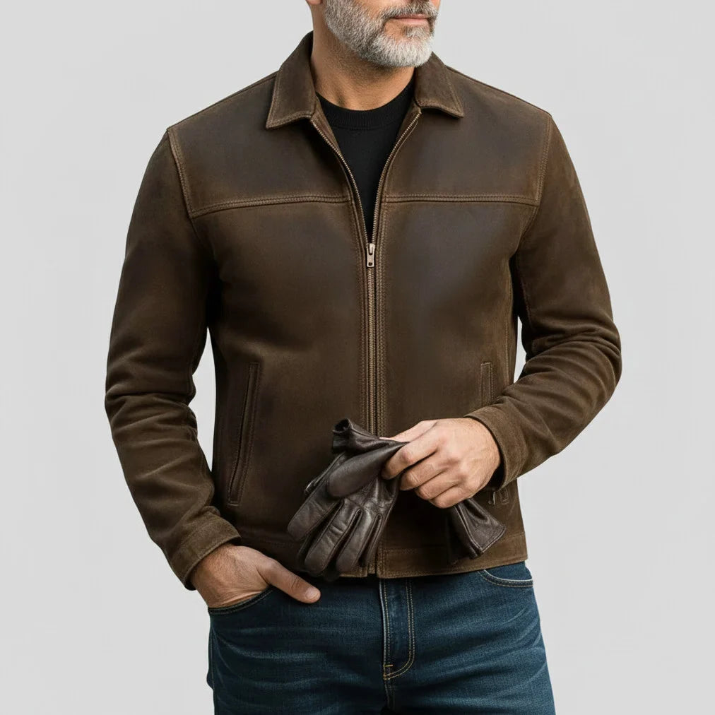 Giacca in Camoscio con Zip